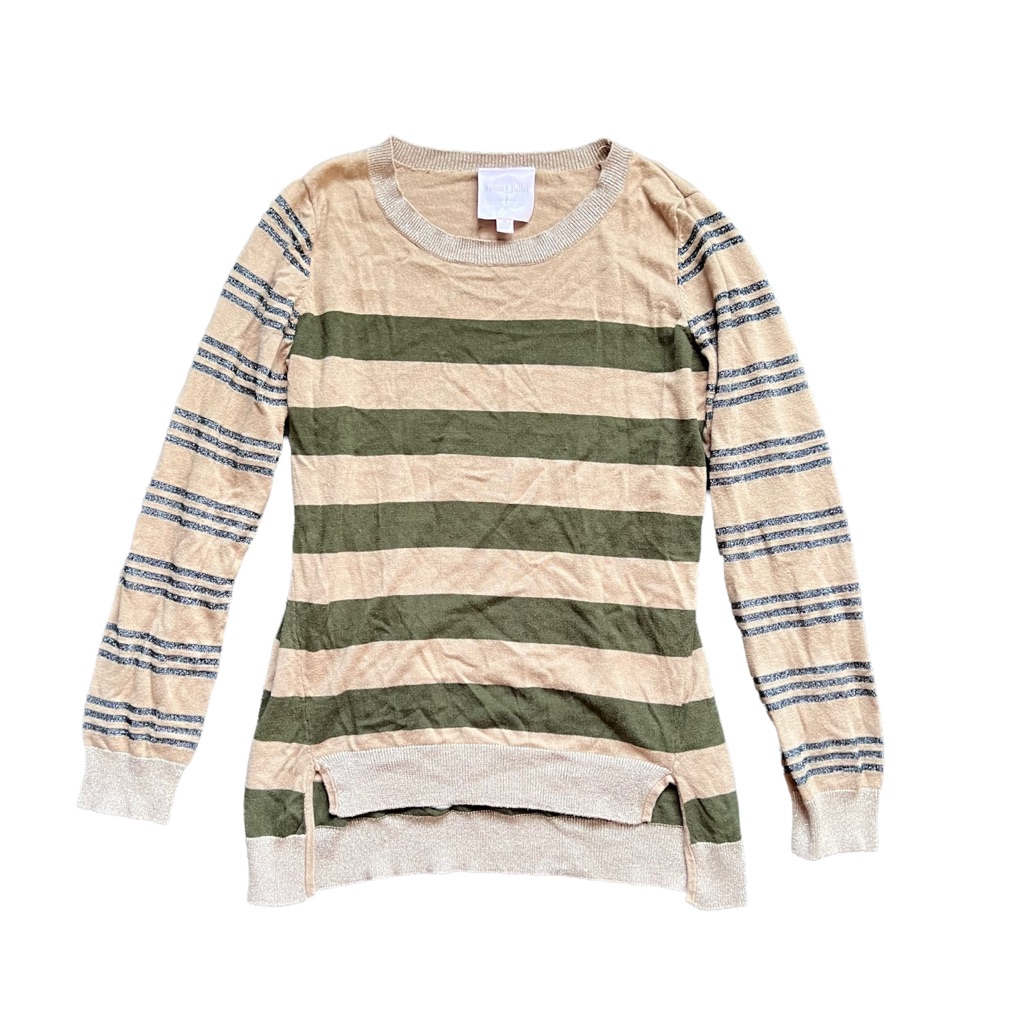 Romeo & Juliet Couture Striped Light Knit Long Sleeve Crewneck Sweater Euc M